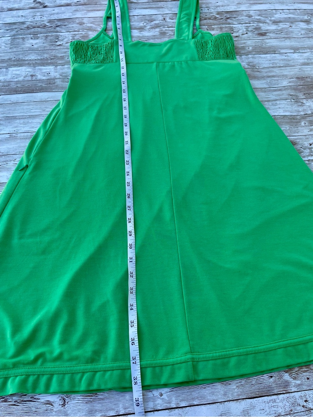 North Face Sundress Chartreuse Green Sleeveless Tank Empire Waist Zip Pocket WL - Picture 6 of 16